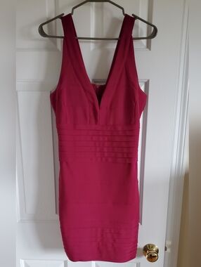 Missguided Size 14 Bodycon Burgundy/Wine Dress EUC